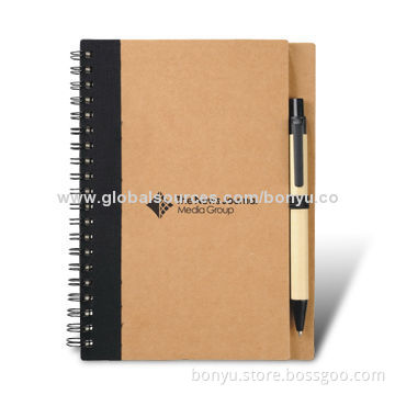 Notebook with Pen, Recycle Cover, OEM/ODM Orders are Welcome